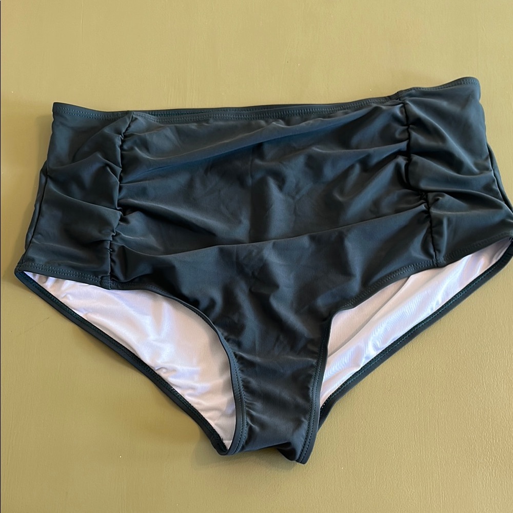 Women's High-Waisted Swim Bottom - Forest Green